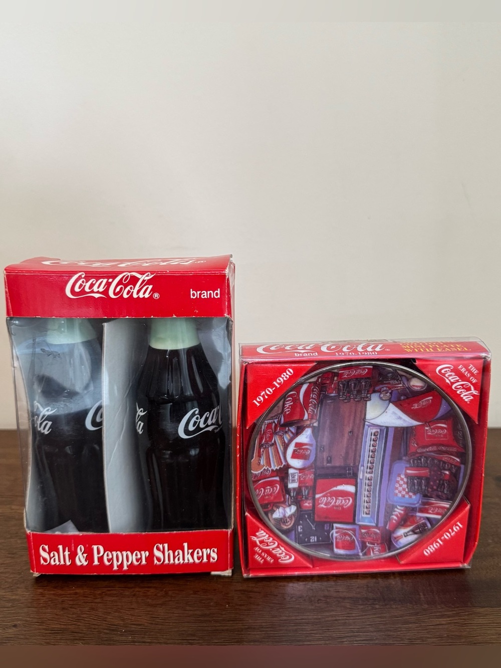 Coca-Cola COKE Salt Shaker Set & 1970-1980 Numbered Edition Collector’s Plate